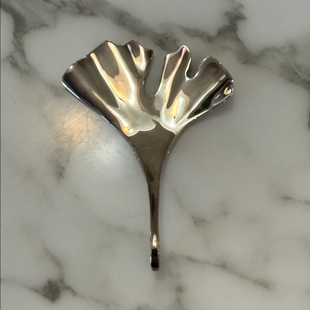 Robert Lee Morris Studios Silver Ginko Leaf Brooch